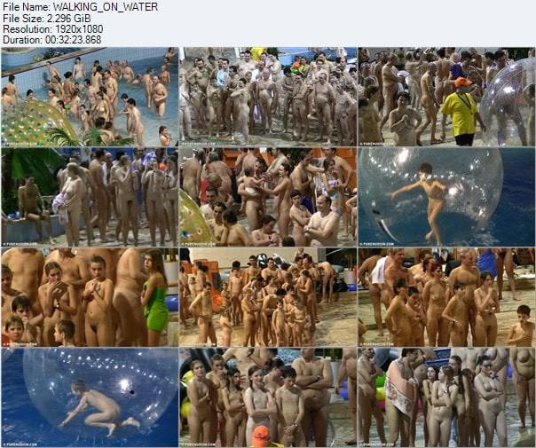 Walking on water - nudist main pool in Germany [Nudism collection]